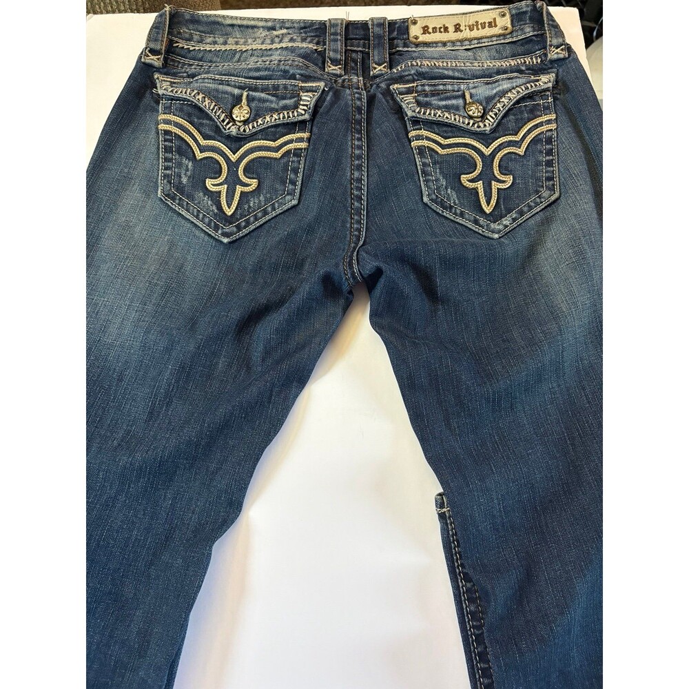 Rock Revival Women's Blue Jeans, Size 29, Lightly Distressed, Bootcut (D) - Picture 4 of 4